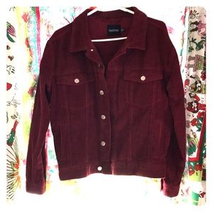 Red Corduroy bomber jacket